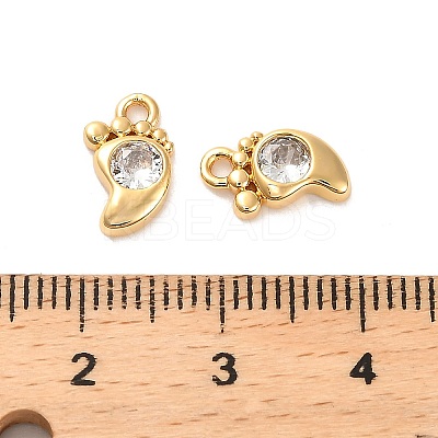 Brass Cubic Zirconia Charms KK-D300-06G-1