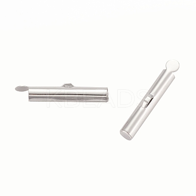 Brass Slide On End Clasp Tubes KK-P031-12P-1