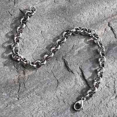 Tarnish Resistant 304 Stainless Steel Cable Chain Bracelets BJEW-I202-02B-1