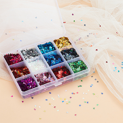 48G 12 Colors Laser PET Nail Sequins Care Decoration MRMJ-OC0003-51-1