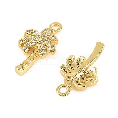 Brass Micro Pave Clear Cubic Zirconia Charms KK-P347-07G-1