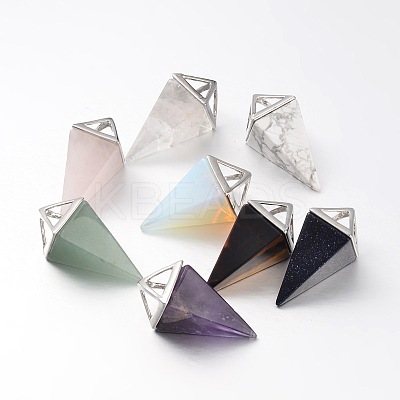 Natural & Synthetic Mixed Stone Point Pendulum Pendants G-E301-P-1