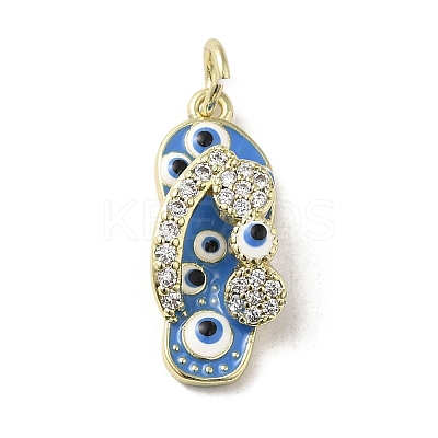 Brass Micro Pave Cubic Zirconia Pendants KK-E092-19G-06-1
