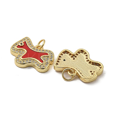 Brass Micro Pave Cubic Zirconia Pendants KK-H457-04G-02-1