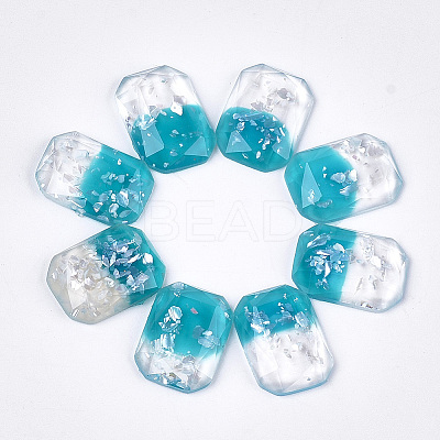 Two Tone Resin Cabochons X-CRES-T014-06I-1