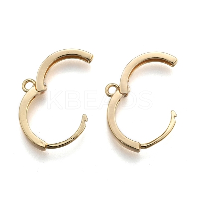 Brass Huggie Hoop Earring Findings KK-S350-069G-1