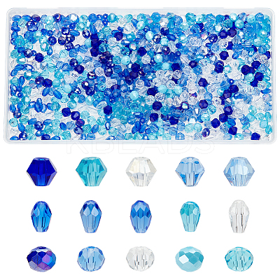 750Pcs 15 Styles Transparent Glass Beads EGLA-PH0001-45-1