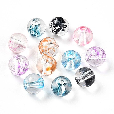 Baking Paint Transparent Glass Beads DGLA-R053-8mm-M-1