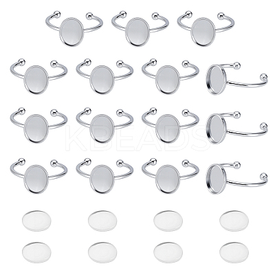 DIY Oval Cuff Ring Kits DIY-UN0008-14P-1