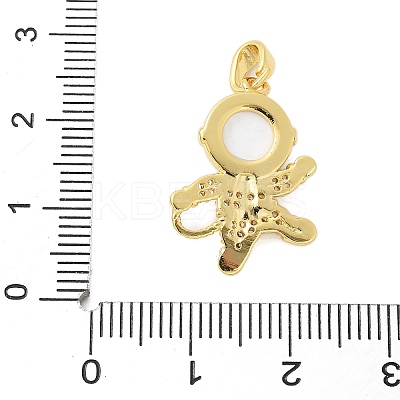 Brass Micro Pave Cubic Zirconia Pendants KK-S507-10G-1