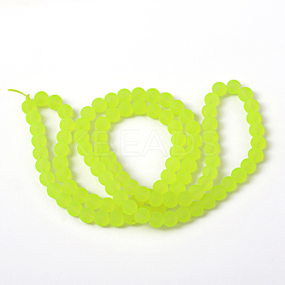 Baking Paint Transparent Glass Bead Strands LS-GLAA-S031-8mm-30-1