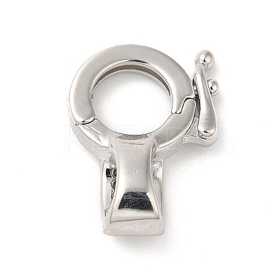 Brass Micro Pave Clear Cubic Zirconia Twister Clasps KK-Q772-15P-1