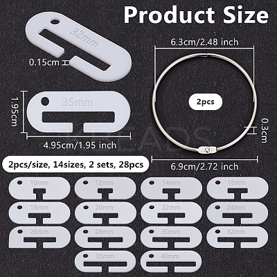 28Pcs Acrylic Band Weaving Width Gauge AJEW-OC0013-96A-1