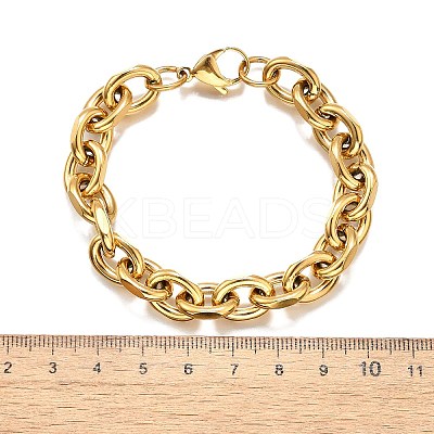 304 Stainless Steel Cable Chain Bracelets for Women BJEW-Q050-01D-G-1