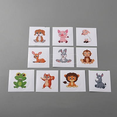 Paper Cartoon Animal Stickers DIY-WH0004-13-1