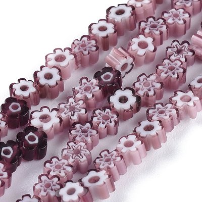 Handmade Millefiori Glass Bead Strands LAMP-J035-4mm-10-1