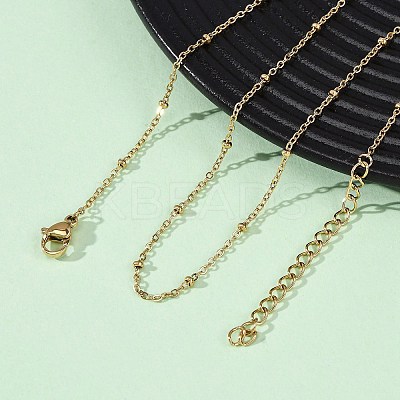 2.5MM 304 Stainless Steel Satellite Chain Necklaces NJEW-T016-25G-1