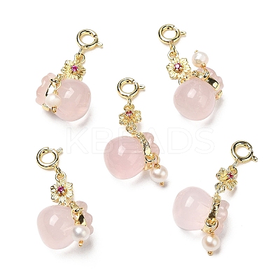 Natural Rose Quartz Lucky Bag Pendant Decoration G-R491-04G-1