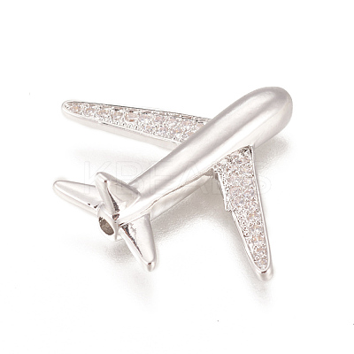 Brass Micro Pave Cubic Zirconia Airliner Beads LS-ZIRC-L078-005P-NR-1