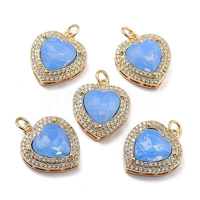 Eco-Friendly Brass Micro Pave Cubic Zirconia Pendants ZIRC-H122-03G-04-1