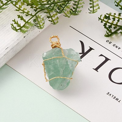 Rough Raw Natural Fluorite & Quartz Crystal & Rose Quartz Pendants PALLOY-JF00586-1