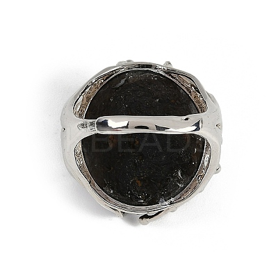 Nuggets Natural Tektite Finger Rings RJEW-P128-08P-C-1