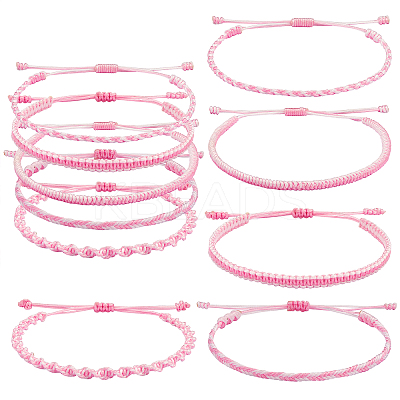 5Pcs 5 Style Nylon Thread Woven Braided Bracelets Set BJEW-SW00051-1