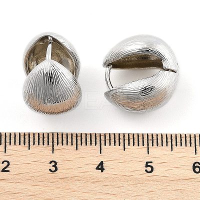 Textured Teardrop Brass Hoop Earrings for Women EJEW-U055-26P-1
