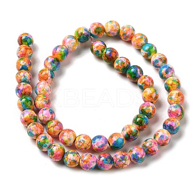 Synthetic Turquoise Dyed Camouflage Beads Strands X-G-E594-24N-A-1