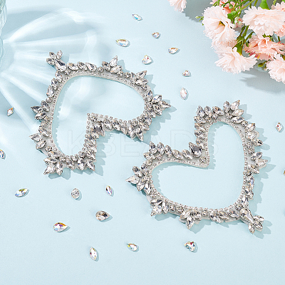 2Pcs Hollow Heart Handicraft Beading Felt Appliques PATC-FG0001-53-1