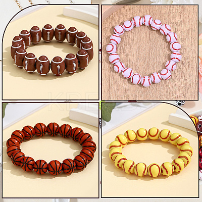 140Pcs 7 Styles Sport Opaque Acrylic Beads MACR-PA0001-08-1