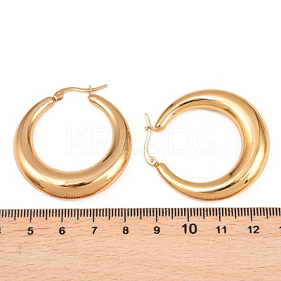 Ion Plating(IP) 304 Stainless Steel Hoop Earrings X-EJEW-O096-45G-1