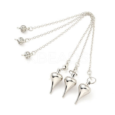 Brass Cable Chain Pointed Dowsing Pendulums HJEW-D004-03P-1