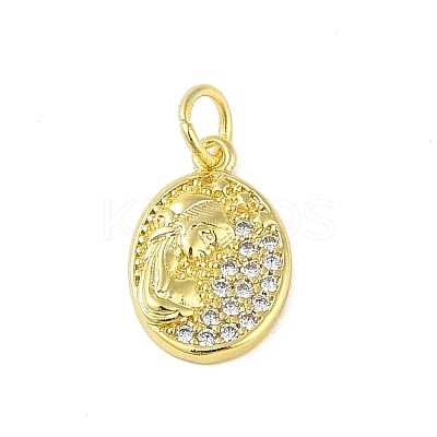 Brass Micro Pave Cubic Zirconia Pendants KK-E111-30G-1