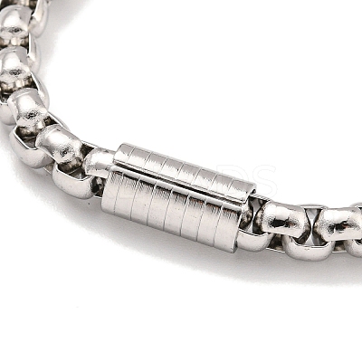 Tarnish Resistant 201 Stainless Steel Box Chain Bracelets for Women BJEW-R318-03C-P-1