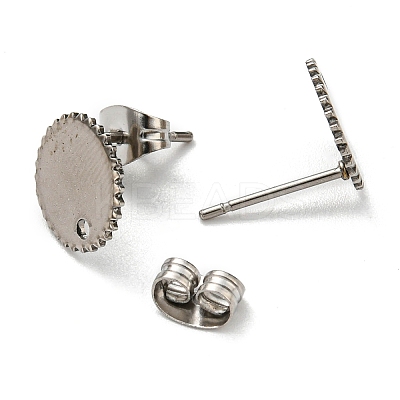Non-Tarnish 201 Stainless Steel Stud Earring Findings STAS-D045-19P-1