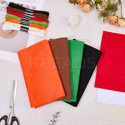 7Pcs 7 Colors Non-woven Felt Fabric DIY-CP0012-69A-1
