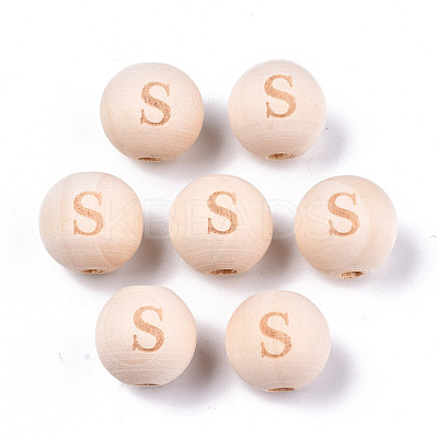 Unfinished Natural Wood European Beads WOOD-S045-143A-01S-1