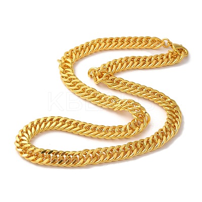 Iron Cuban Link Chain Necklaces for Women Men NJEW-A028-01A-G-1