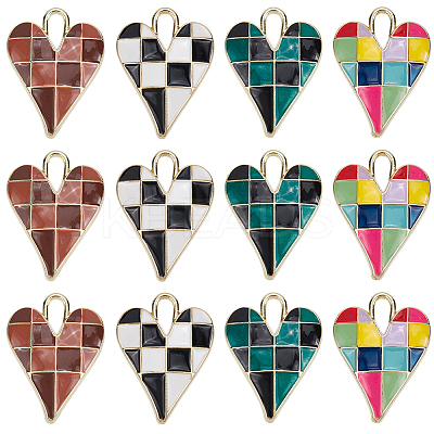 16Pcs 4 Colors Rack Plating Alloy Enamel Pendants ENAM-SC0006-48-1