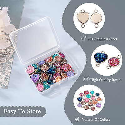 32Pcs 16 Styles 304 Stainless Steel Connector Charms STAS-TA0002-27-1