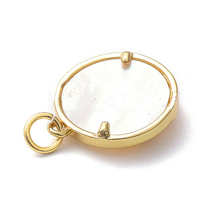 Brass Micro Pave Clear Cubic Zirconia Pendants ZIRC-L091-084G-1