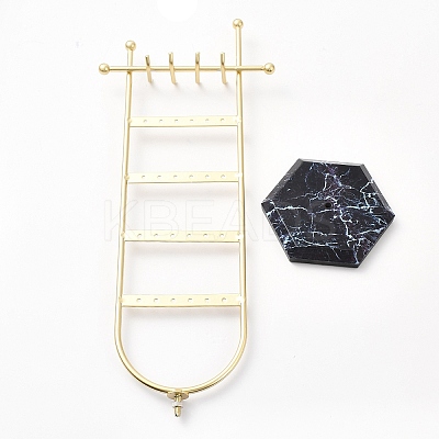 24-Hole Iron Jewelry Display Stands ODIS-F001-06G-1