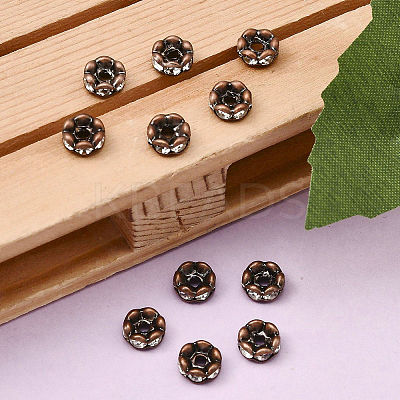 Brass Rhinestone Spacer Beads X-RB-A014-L6mm-01R-NF-1