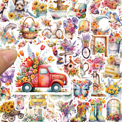 50Pcs PVC Adhesive Waterproof Stickers Self-Adhesive Stickers PW-WG9EA2E-01-1