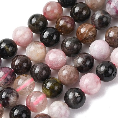 Natural Multicolor Tourmaline Beads Strands G-G446-6mm-03-1