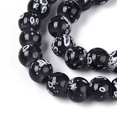 Baking Paint Glass Beads Strands DGLA-N015-6mm-10-1