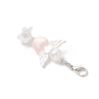 Heart Angel Acrylic Pendants Decorations HJEW-JM03779-01-1