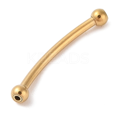 304 Stainless Steel Curved Tube Beads LS-STAS-M061-04G-1
