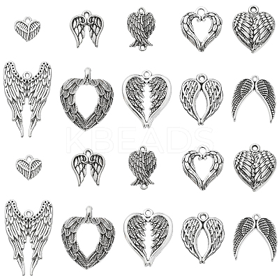 100Pcs 10 Styles Tibetan Style Alloy Charms TIBEP-CJ0002-42-1